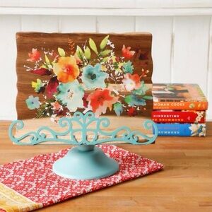The Pioneer Woman (Willow) Floral Cookbook Holder with Turquoise Base